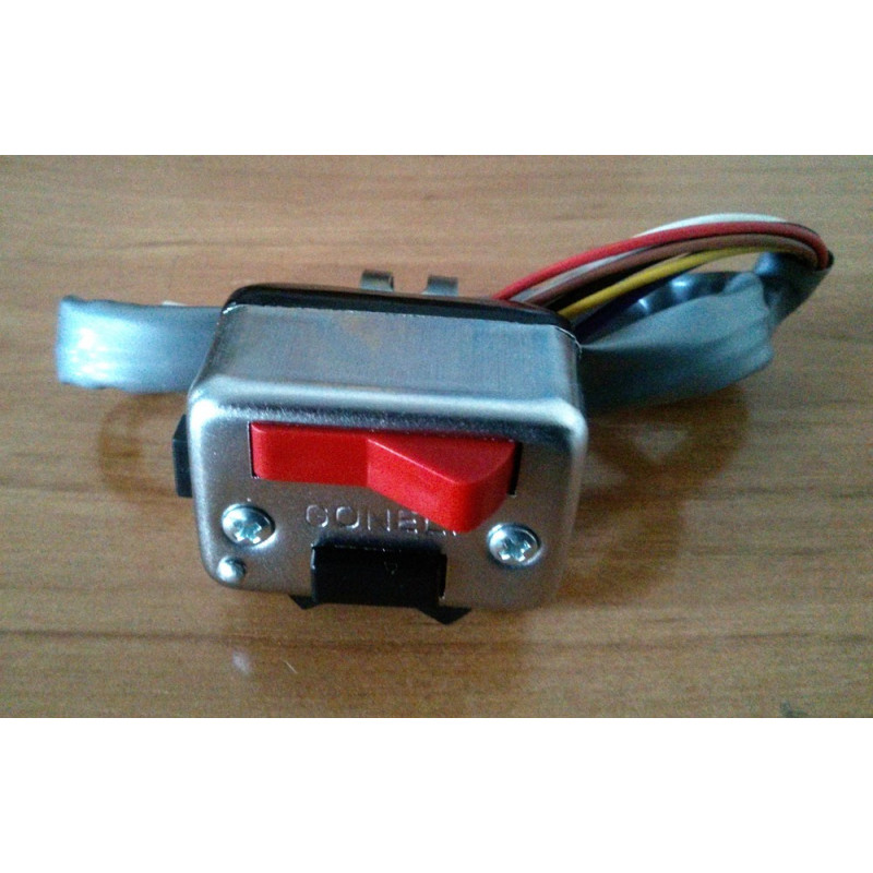 Light switch with chrome cover with installation.