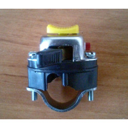 Llave de luces con boton de pare. Amarillo.