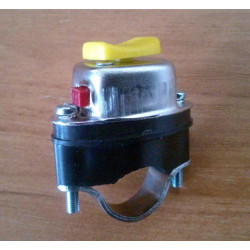 Llave de luces con boton de pare. Amarillo.