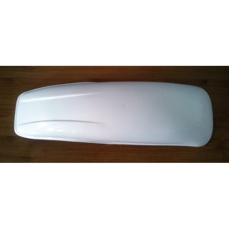 Rear fender cross in white.