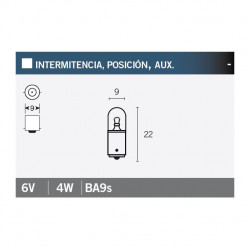 Lámpara posicion 6V4W.