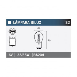 Lámpara Bilux 6V35/35W.