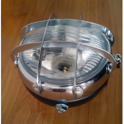Faro con rejilla cromada adaptable a Bultaco Sherpa - Lobito - Alpina - Matador.