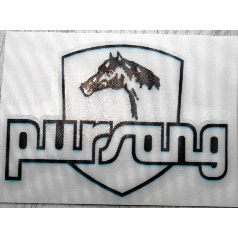Bultaco Pursang white transparent adhesive.