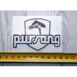 Bultaco Pursang white transparent adhesive.