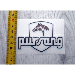 Bultaco Pursang white transparent adhesive.