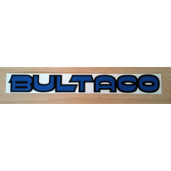 Adhesivo Bultaco letra azul perfil negro.