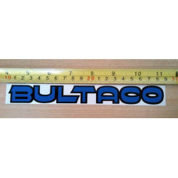 Adhesivo Bultaco letra azul perfil negro.