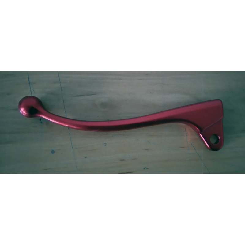 Amal type red blue anodized aluminum handle.