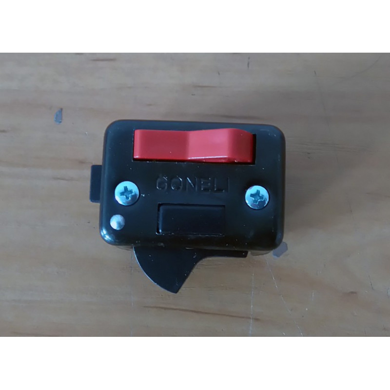 Light switch with black cover.