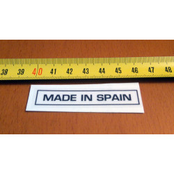 Adhesive "Made in Spain" for deposit transparent.