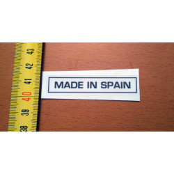 Adhesivo "Made in Spain" transparente. 
