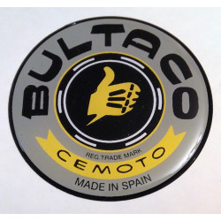 Thick gray tank badges for Bultaco.