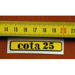 Adhesivo Cota 25 amarillo.