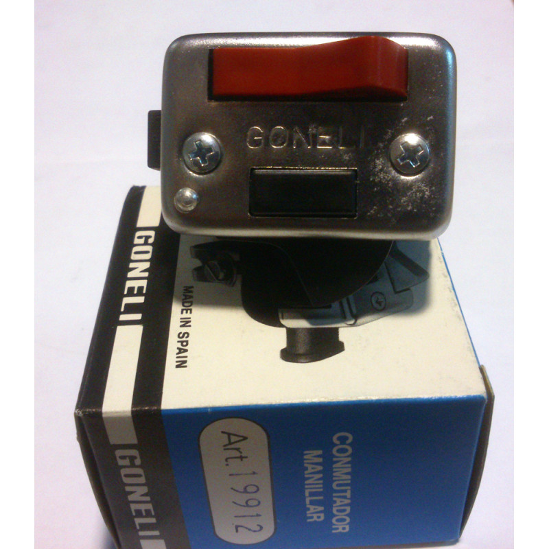 Light switch with chrome cover.