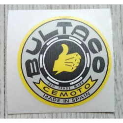 Bultaco logo sticker, yellow.